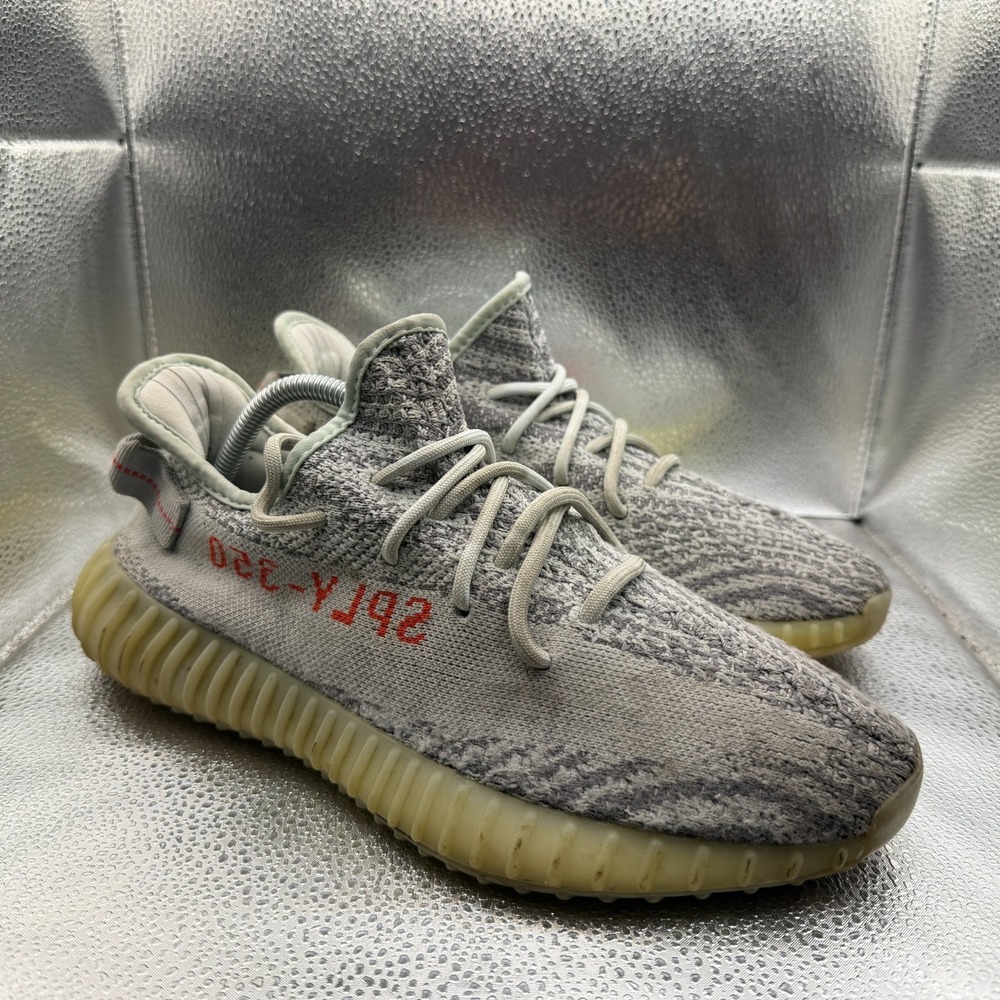 Size 9 Adidas Yeezy Boost 350 V2 Blue Tint Mens Low Top Lace Up Shoes‎ B37571